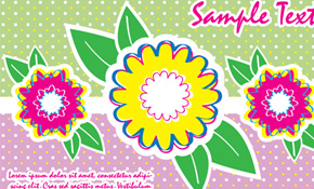 Colorful card with flowers